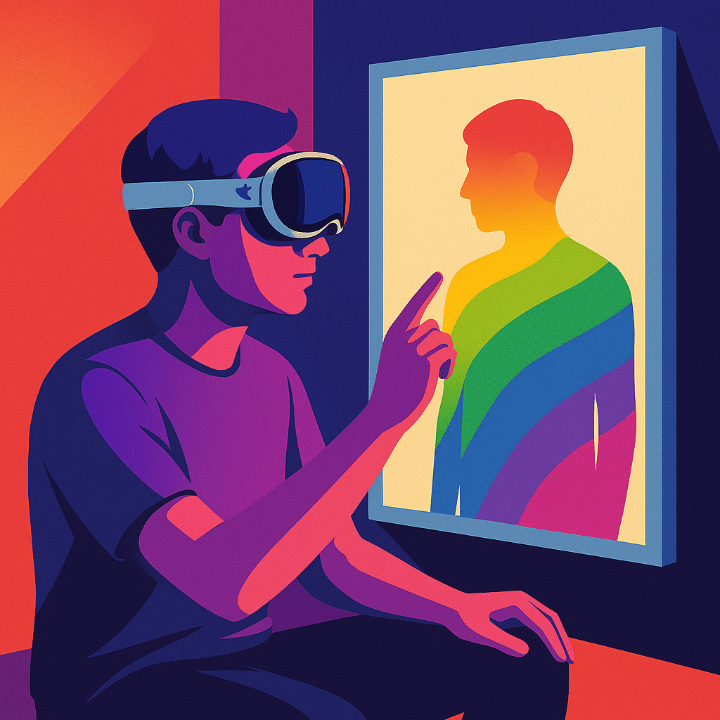 A Participant experiences a Queer Reflection Encounter in Vision Pro